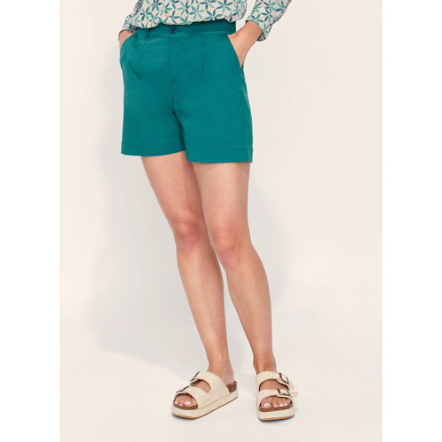 Vêtements Femme Shorts / Bermudas Sacs à dos Short imprimé coton LAHAD Bleu