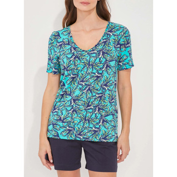 Vêtements Femme T-shirts manches courtes Linge de maison Tee shirt imprimé jersey Ecovero DAKTARINE Bleu