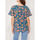 Vêtements Femme T-shirts manches courtes La Fiancee Du Mekong Top large manches courtes imprimé KLERVI Bleu