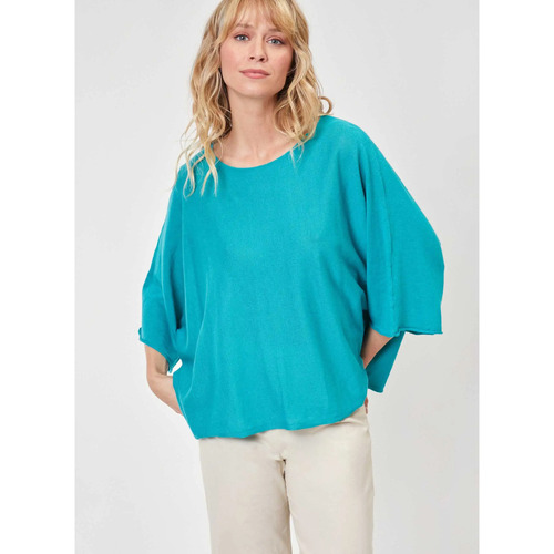 Vêtements Femme Gilets / Cardigans Sweatshirt com capuz Pro azul marinho Pull oversize maille uni LIMA Bleu