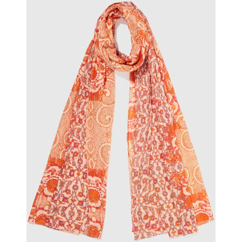 Accessoires textile Femme Echarpes / Etoles / Foulards La Fiancee Du Mekong Etole voile de coton bio mix print NILONA Orange