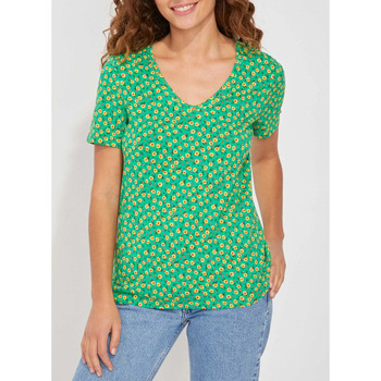 Vêtements Femme T-shirts manches courtes Lune Et Lautrekong Tee shirt imprimé jersey Ecovero DAKTARINE Vert