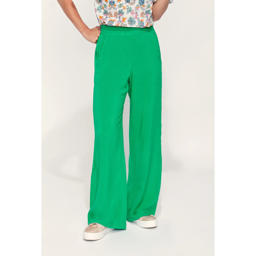 Vêtements Femme Pantalons Gilets / Cardiganskong Pantalon fluide ample ecovero ESTIA Vert