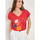 Vêtements Femme T-shirts manches courtes La Fiancee Du Mekong Tee shirt coton imprimé bio BACACIANE Rouge