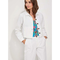 Vêtements Femme Vestes / Blazers La Fiancee Du Mekong Veste courte coton BLASI Blanc