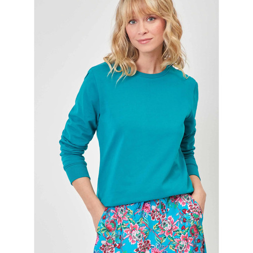 Vêtements Femme Pulls Top 5 des venteskong Sweat coton bio uni MANSA Bleu