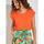 Vêtements Femme T-shirts manches courtes La Fiancee Du Mekong Tee shirt coton bio dentelle CEBANE Orange