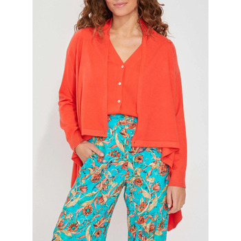 Vêtements Femme Gilets / Cardigans Top 5 des venteskong Gilet long maille effet drappé TACHI Orange