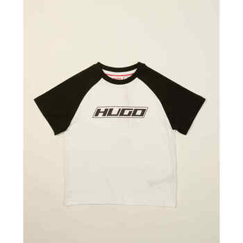 Vêtements Garçon T-shirts & Polos BOSS T-shirt  pour enfant avec logo sur le devant Blanc