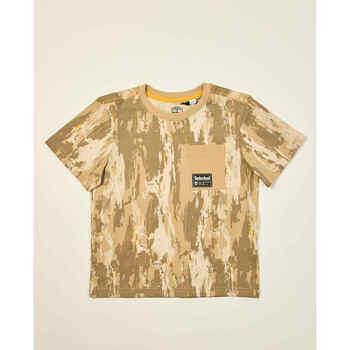 Vêtements Garçon Lets Go T-shirt med kirsebær-tryk Timberland T-shirt camouflage  pour enfant Beige
