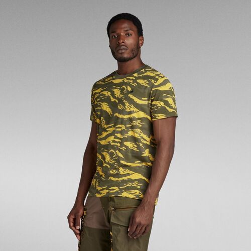 Vêtements Homme T-shirts & Polos G-Star Raw D24421-C334 TIGER CAMO-G394 LEMON TIGER Vert