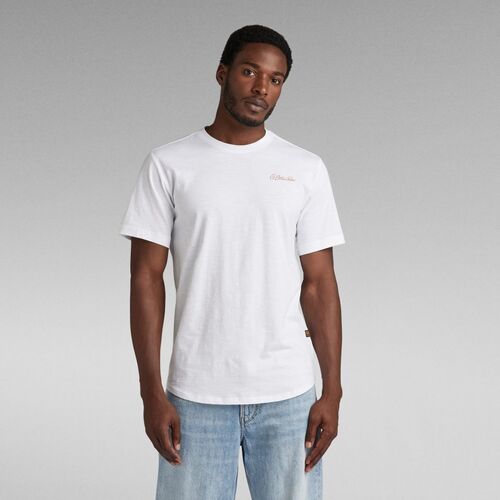 Vêtements Homme T-shirts & Polos G-Star Raw D24431-C372 BACK LASH-110 Blanc