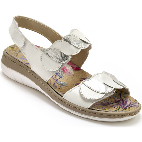 Chaussures Femme Sandales et Nu-pieds Pediconfort Sandales à scratch ouverture totale Blanc