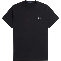 Vêtements Homme T-shirts & Polos Fred Perry Fp Rear Powder Laurel Graphic Tee Noir