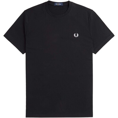 Vêtements Homme T-shirts & Polos Fred Perry Fp Rear Powder Laurel Graphic Tee Noir