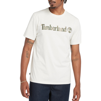 Vêtements Homme T-shirts manches courtes Timberland Logo Camo Linear Blanc