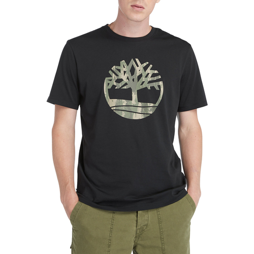 Vêtements Homme T-shirts manches courtes Timberland Kennebec River TreeCamo Logo Noir