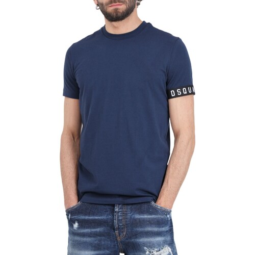 Vêtements Homme Burberry check print short-sleeve shirt Dsquared D9M3S5400 Bleu