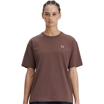 MCQ logo patch basic T-shirts & Polos Fred Perry Fp Crew Neck T-Shirt Marron