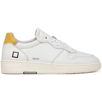 Chaussures Homme Baskets mode Date M997-CR-CA-HY - COURT CALF-WHITE YELLOW Blanc