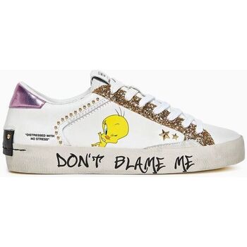 Chaussures Zoom Baskets mode Crime London DISTRESSED LIMITED 88006-PP6 WHITE/YELLOW Blanc