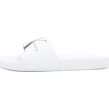 Chaussures Homme Chaussons Ck Jeans Slide Monogram Co Blanc