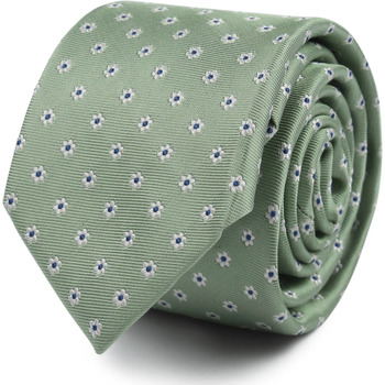 cravates et accessoires suitable  cravate soie mini fleurs vert 