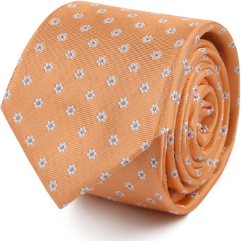 cravates et accessoires suitable  cravate soie mini fleurs orange 