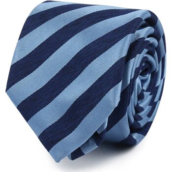 cravates et accessoires suitable  cravate soie indigo rayé 