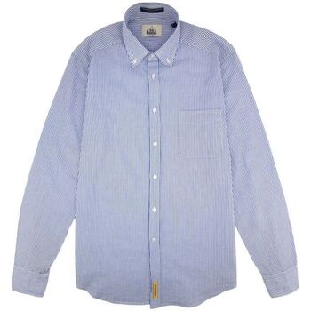 Vêtements Homme Chemises manches longues Bd Baggies Chemise Bradford Cotton Stripes Homme White/Blue Bleu