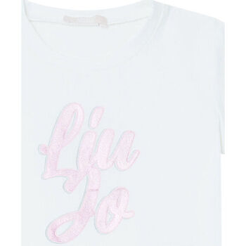 Vêtements Fille embroidered-logo crewneck T-shirt Liu Jo T-shirt avec logo Blanc