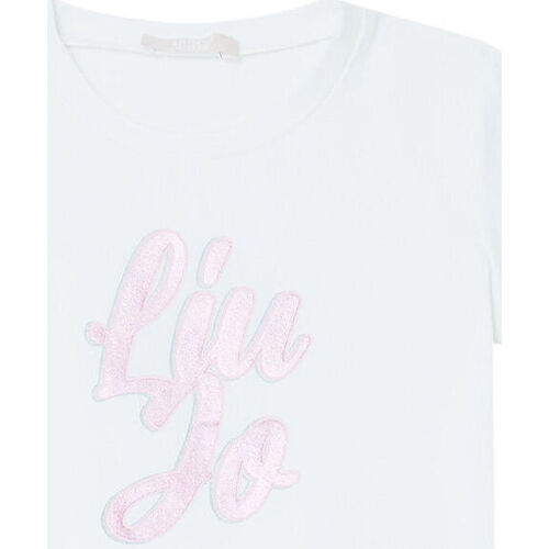 Vêtements Fille Olivia Rubin colour-block leopard-jacquard wrap dress Liu Jo T-shirt avec logo Blanc