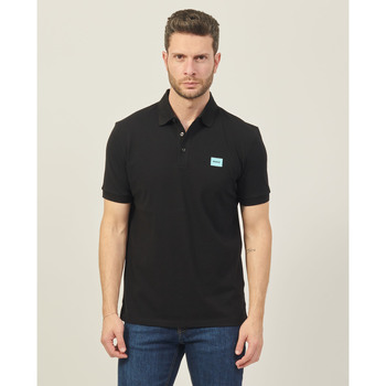 Vêtements Homme T-shirts & Polos BOSS Polo  coupe slim en piqué de coton avec logo Noir
