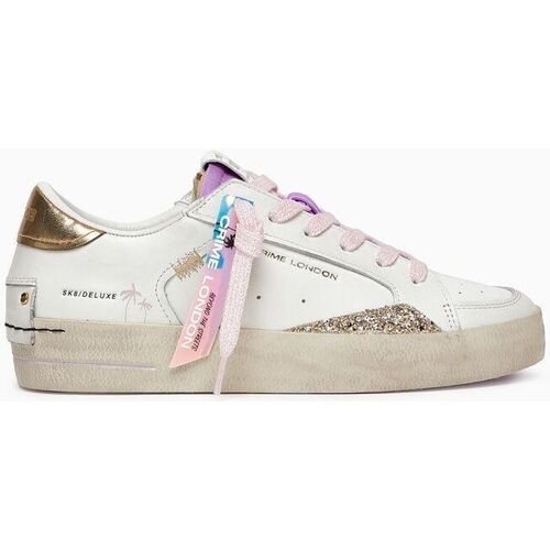 Chaussures Homme Baskets mode Crime London SK8 DELUXE 27102-PP6 WHITE/GOLD/PINK Blanc