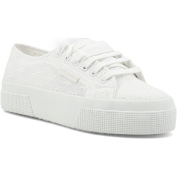 Chaussures Femme Bottes Superga 2740 Flower Sangallo Sneaker Donna Total White S2148KW Blanc