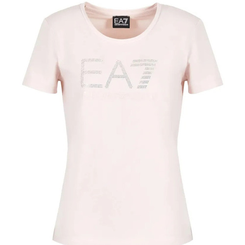 Vêtements Femme T-shirts & Polos Emporio Armani micro-check patterned curved hem shirtni T-shirt EA7 3DTT21 TJFKZ Donna Rose