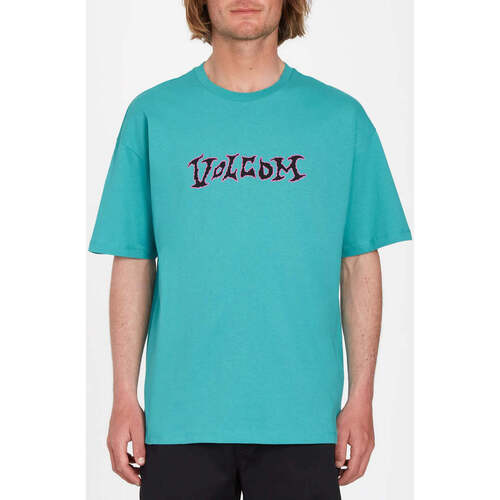 Vêtements Homme T-shirts manches courtes Volcom Camiseta  Crossworld - Temple Teal Vert