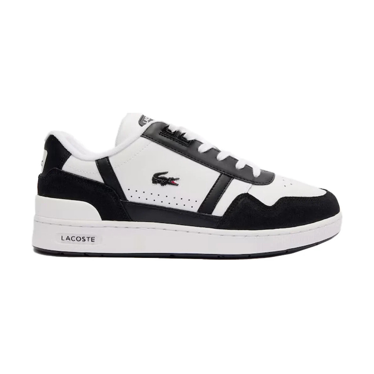 Chaussures Homme Baskets mode Lacoste T-CLIP LOGO LEATHER Blanc