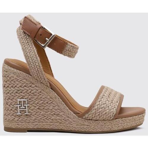 Chaussures Femme Espadrilles Tommy Hilfiger TH ROPE HIGH WEDGE SANDAL Marron