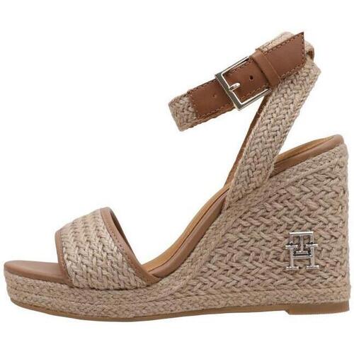 Chaussures Femme Espadrilles Tommy Hilfiger TH ROPE HIGH WEDGE SANDAL Marron