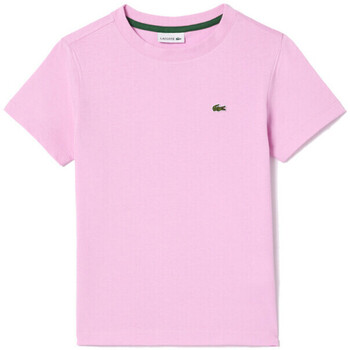 Vêtements Enfant T-shirts & Polos Lacoste T-SHIRT  ENFANT UNI EN JERSEY DE COTON ROSE Rose