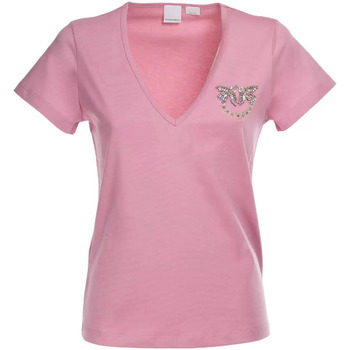 Vêtements Femme T-shirts & Polos Pinko t-shirt logo bijou rose Rose