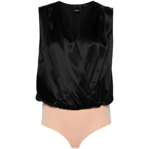 Vêtements Femme Débardeurs / T-shirts sans manche Pinko élégant body en soie noire Noir