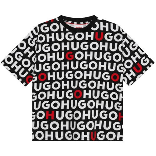 Vêtements Enfant Shorts & Bermudas Junior Hugo BOSS Tee shirt junior  noir  G00013 - 12 ANS Noir