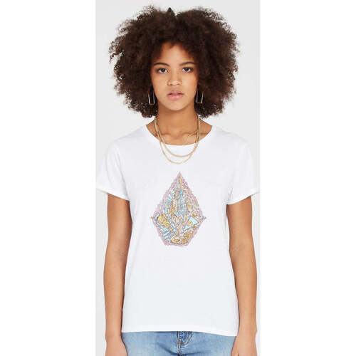 Vêtements Femme T-shirts manches courtes Volcom Camiseta Chica  Radical Daze - White Blanc