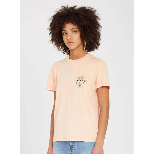 Vêtements Femme Ride The Stone Tee White Volcom Camiseta Chica  Volchedelic - Melon Orange