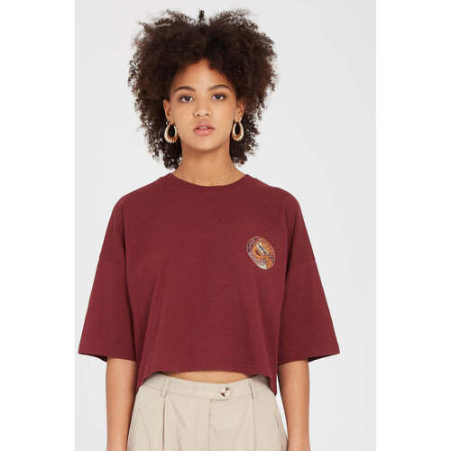Vêtements Femme T-shirts manches courtes Volcom Camiseta Chica  Drumstone - Burgundy Rouge