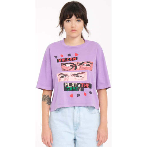 Vêtements Femme T-shirts manches courtes Volcom Camiseta Chica  Play The - Paisley Purple Violet