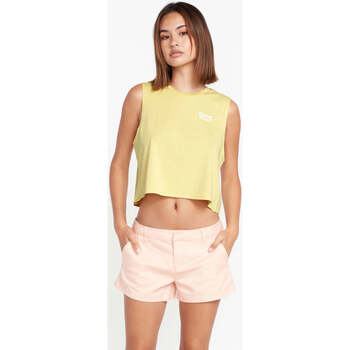 Vêtements Femme T-shirts manches courtes Volcom Camiseta Chica  Stone Hour Crop Top - Citron Jaune