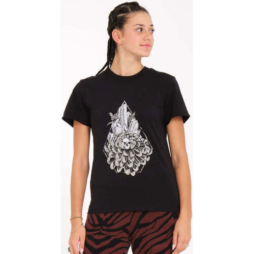 Vêtements Femme T-shirts manches courtes Volcom Camiseta Chica  Radical Daze - Black Noir